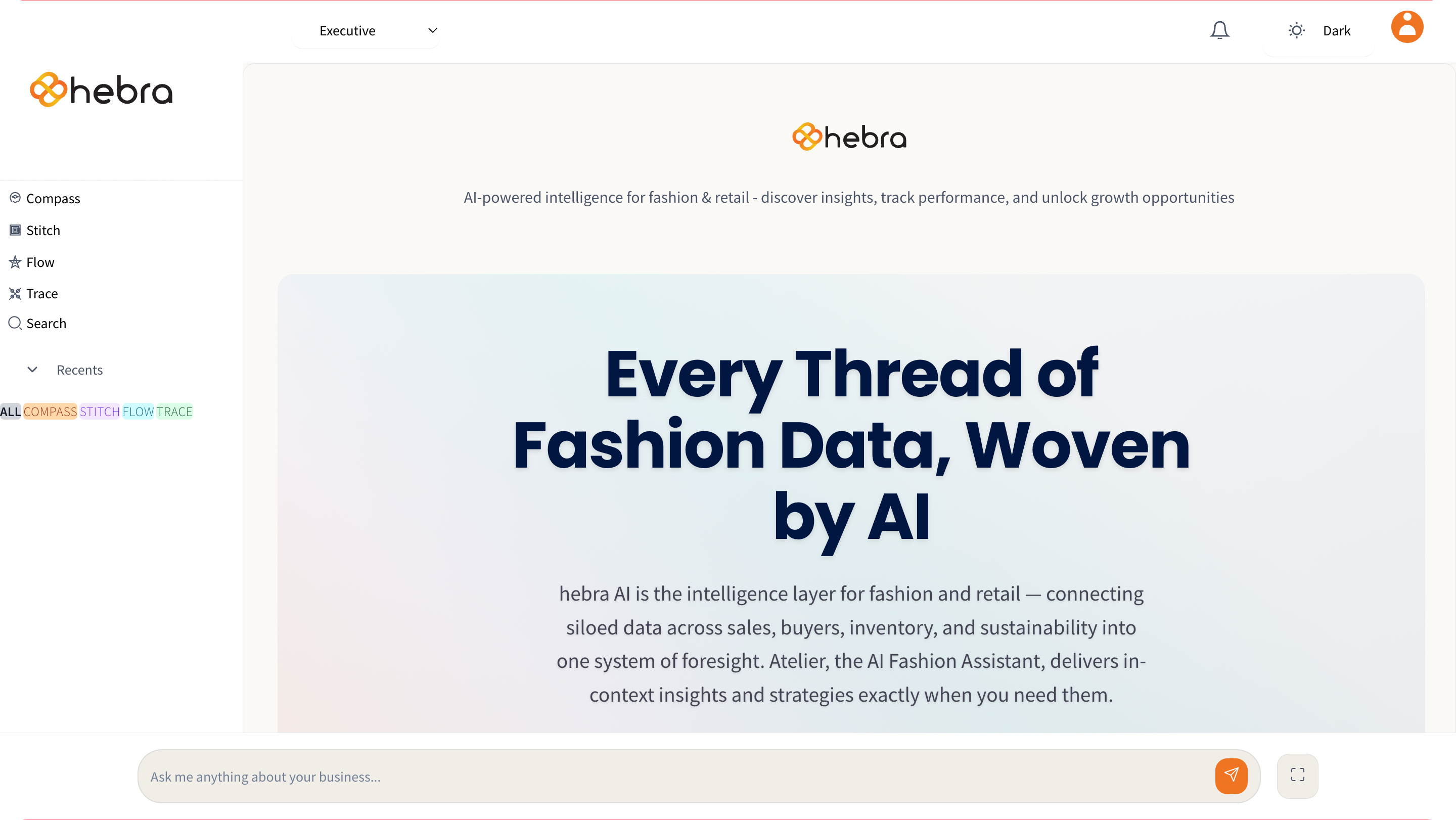 hebra AI Application Interface - Woven Intelligence Platform
